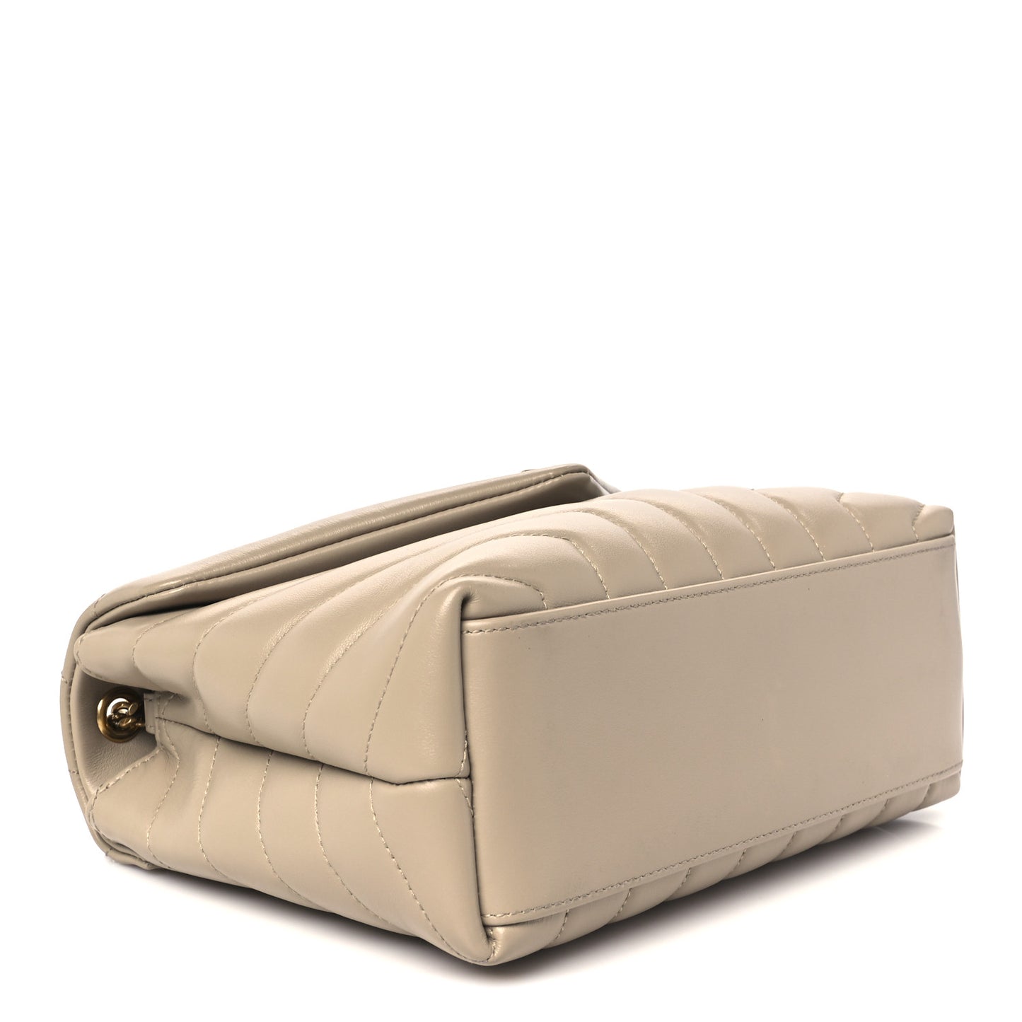 Calfskin Y Quilted Monogram Small Loulou Chain Satchel Dark Beige