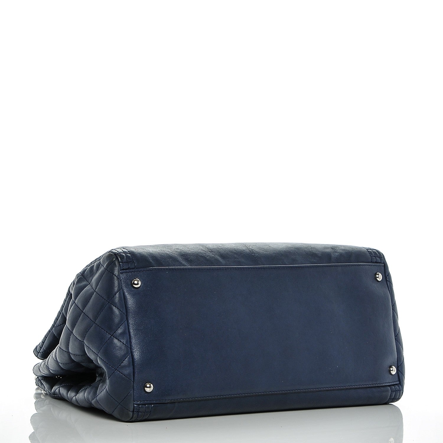 Chanel Calfskin Coco Bengal Open Accordion Tote Blue 4 of 8