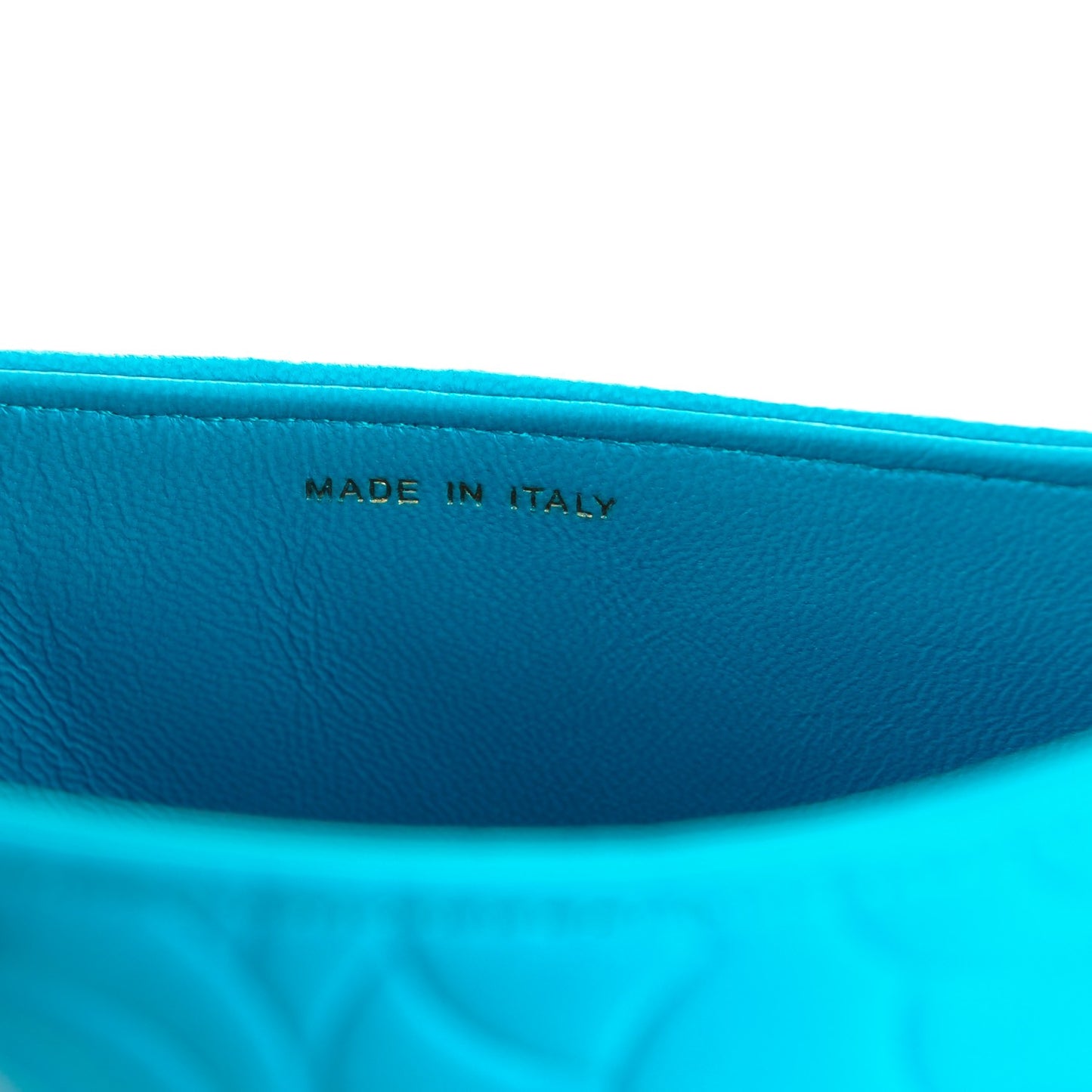Lambskin Camellia Embossed iPad Case Turquoise