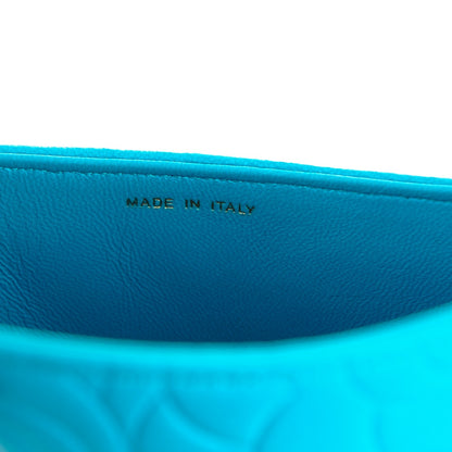 Chanel Lambskin Camellia Embossed iPad Case Turquoise 8 of 8