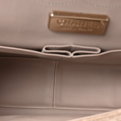Chanel Metallic Snakeskin Jumbo Double Flap Light Beige 5 of 10