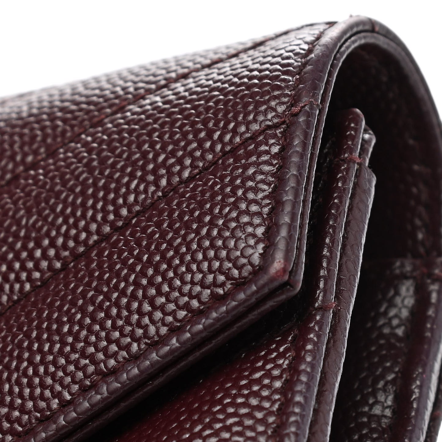 Grain De Poudre Matelasse Chevron Monogram Flap Wallet Rouge Legion