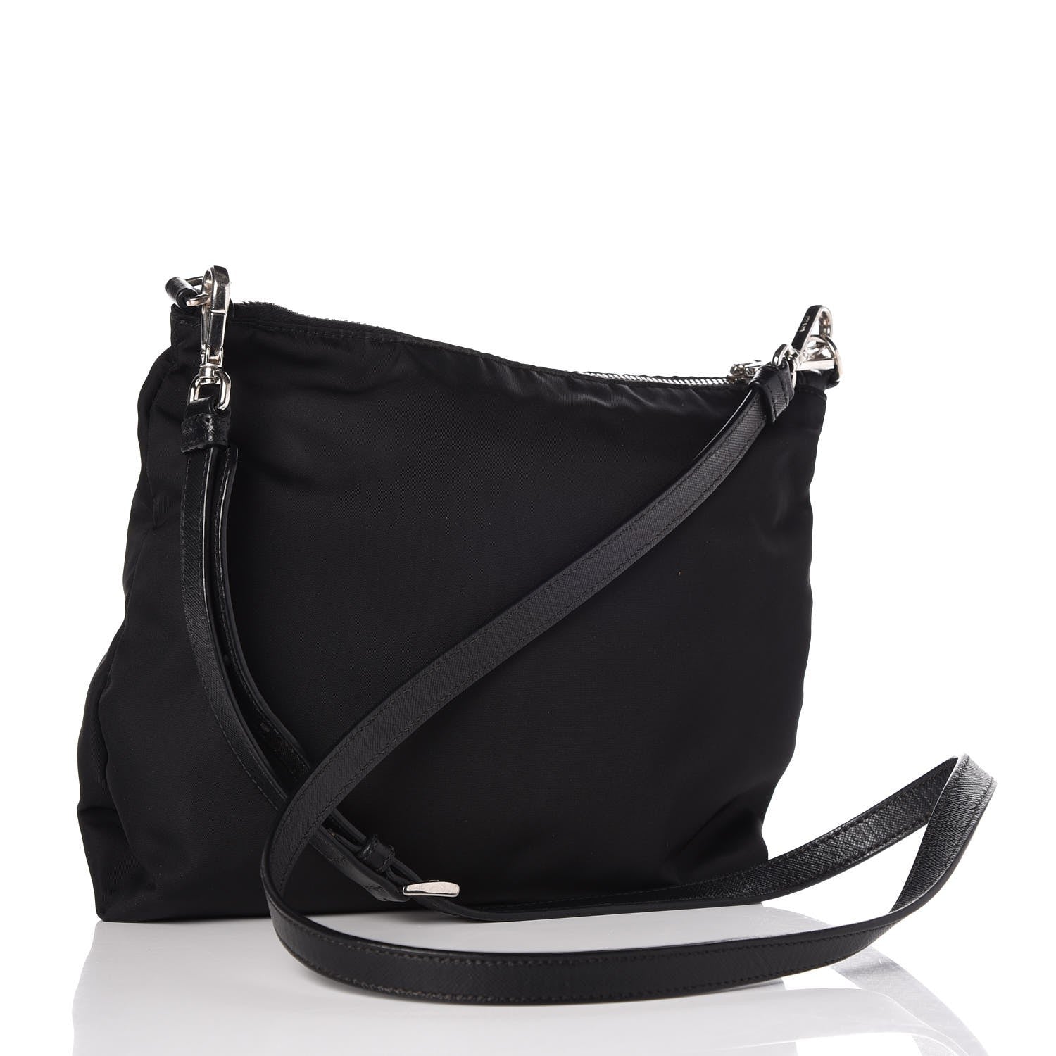 Prada Nylon Saffiano Flat Messenger Bag Black 3 of 13