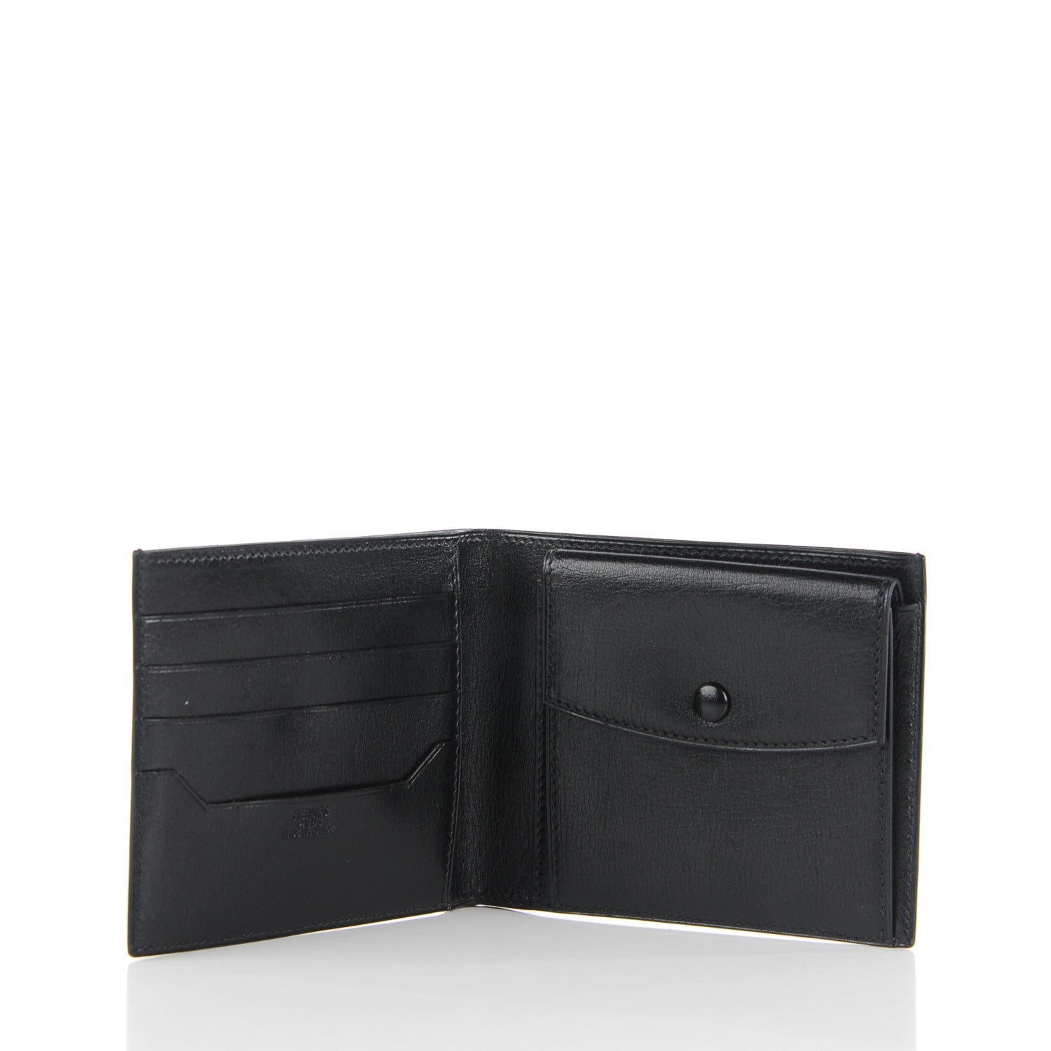 Hermes Evergrain Mens Bi Fold Wallet Black 7 of 7