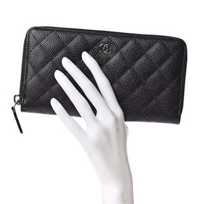 Chanel Caviar Quilted Large Gusset Zip Around Wallet Black 2 of 10