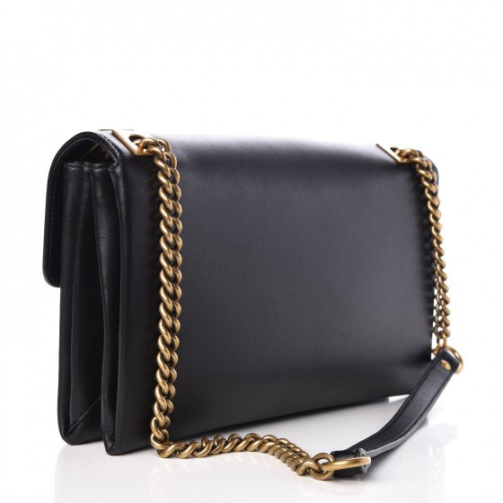 Calfskin Crystal Embellished Future Shoulder Bag Black