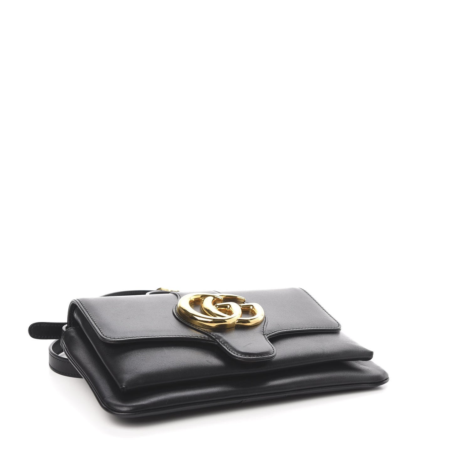 Vitello Palmellato Lux Small Arli Flap Shoulder Bag Black