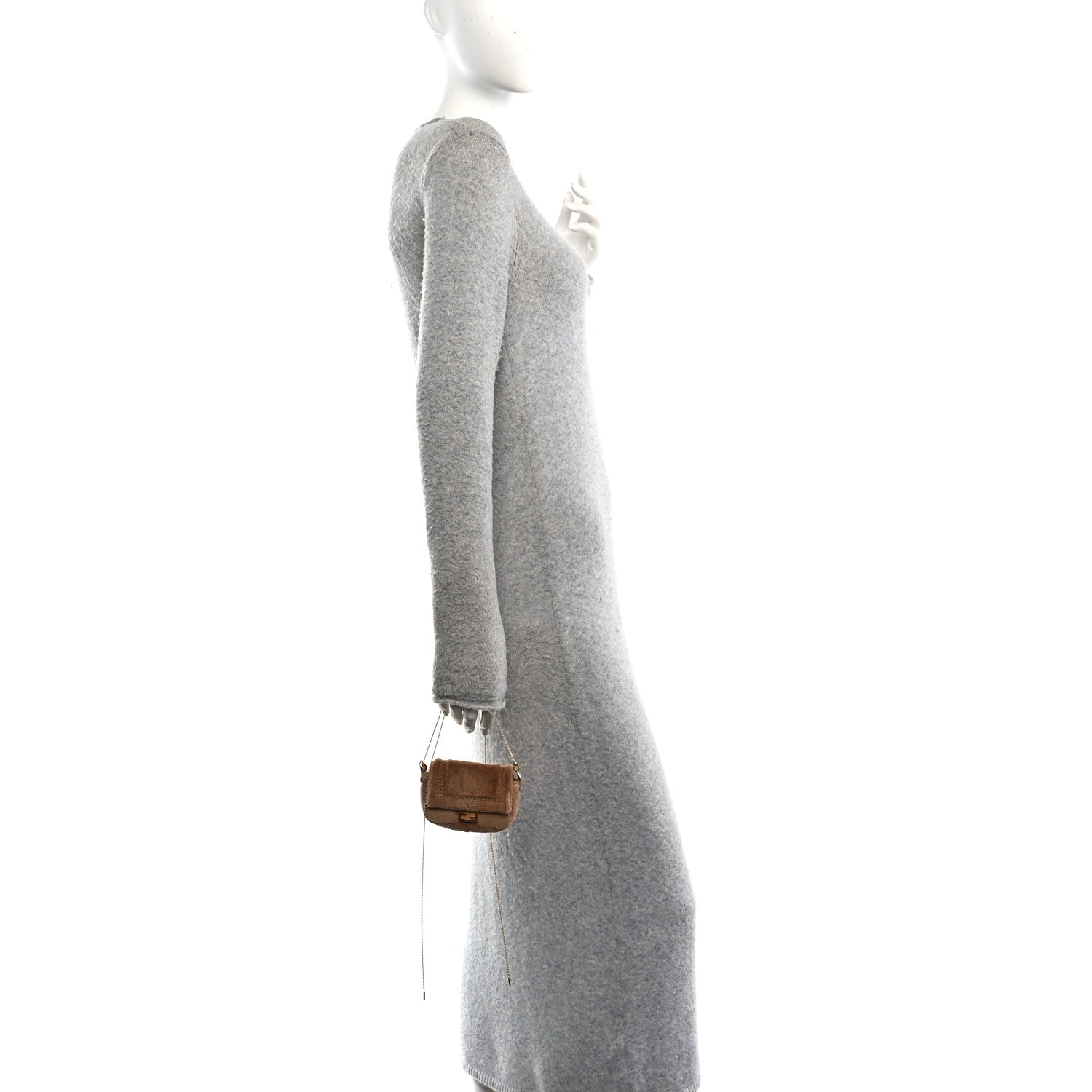 Fendi Mink Shiny Nappa Nano Baguette Charm Naturale Oro Soft 2 of 12
