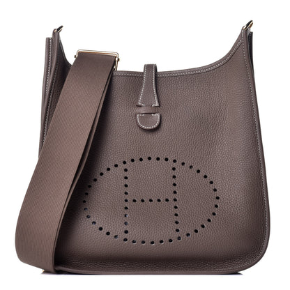 Hermes Taurillon Clemence Evelyne III PM Etoupe 1 of 9
