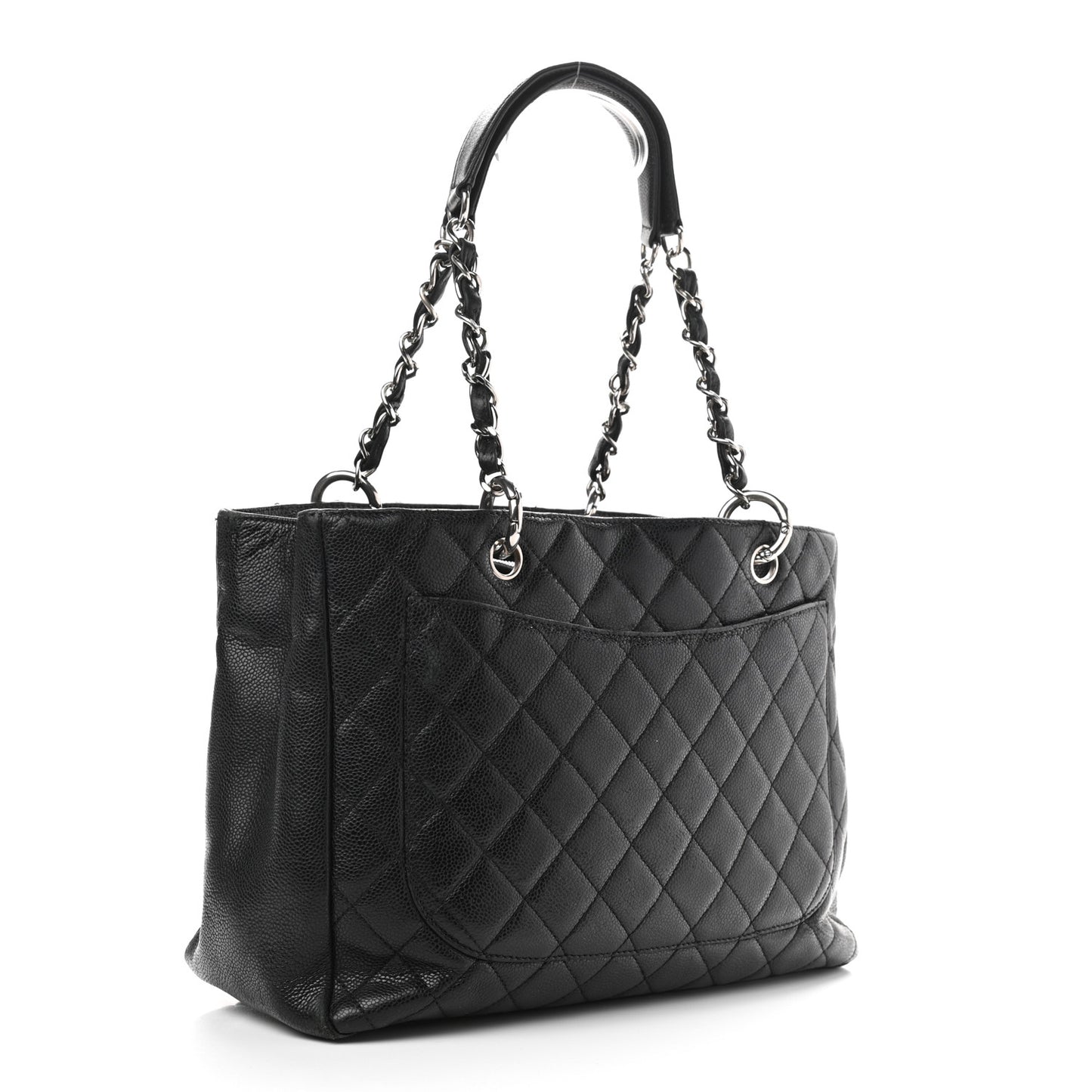 Caviar Quilted Grand Shopping Tote GST Black