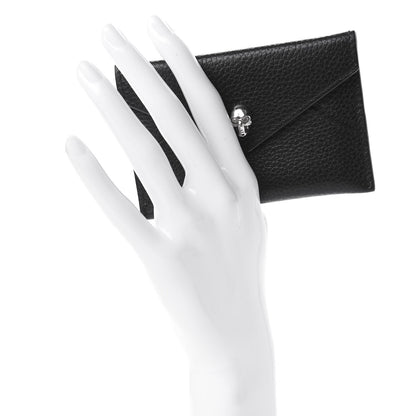 Alexander McQueen Calfskin Skull Envelope Card Holder Black 2 of 7