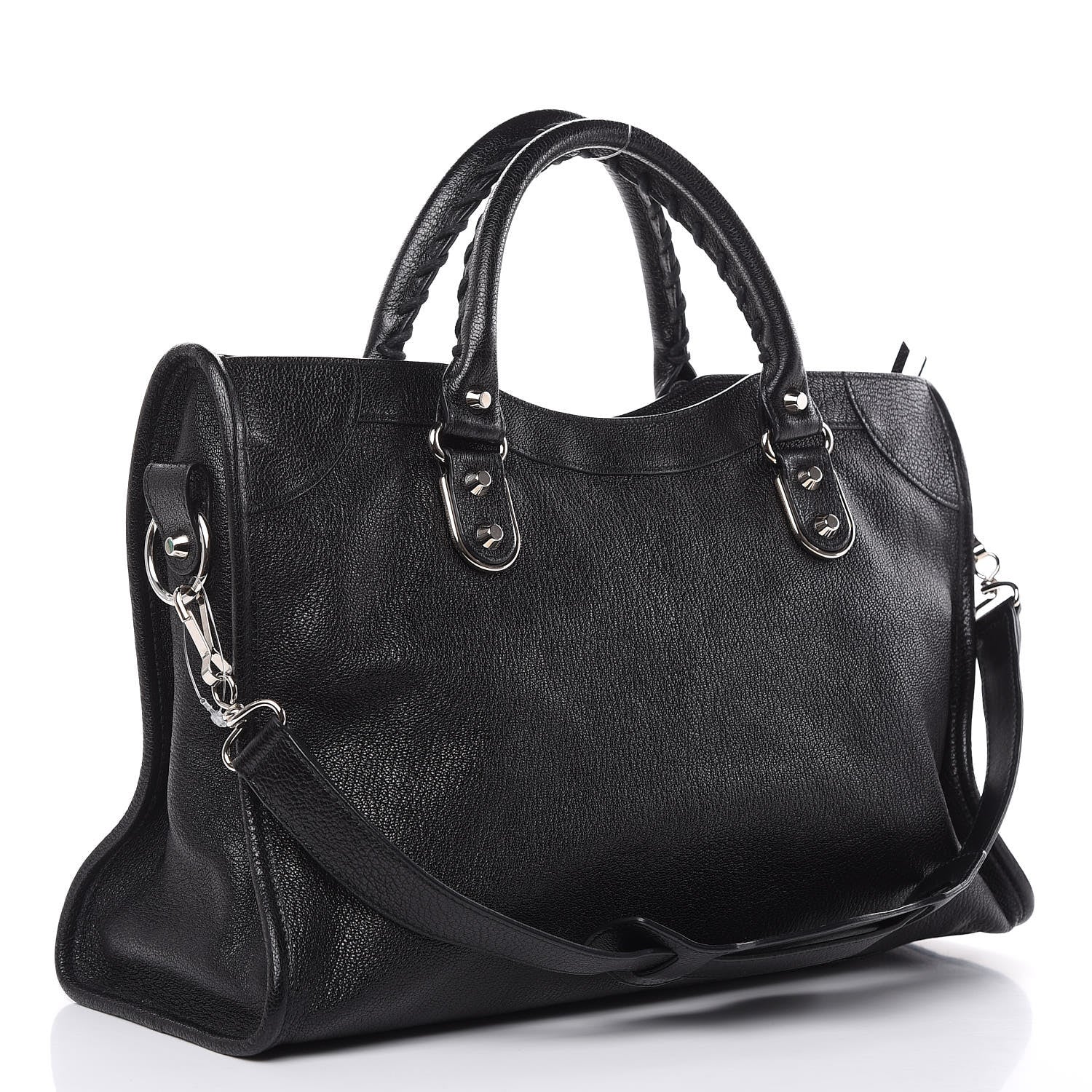 Balenciaga Chevre Silver Metallic Edge Hardware City Black 4 of 11