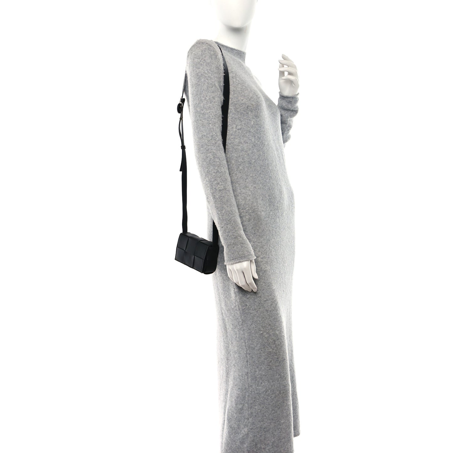 Lambskin Maxi Intrecciato Extra Mini Cassette Crossbody Bag Black