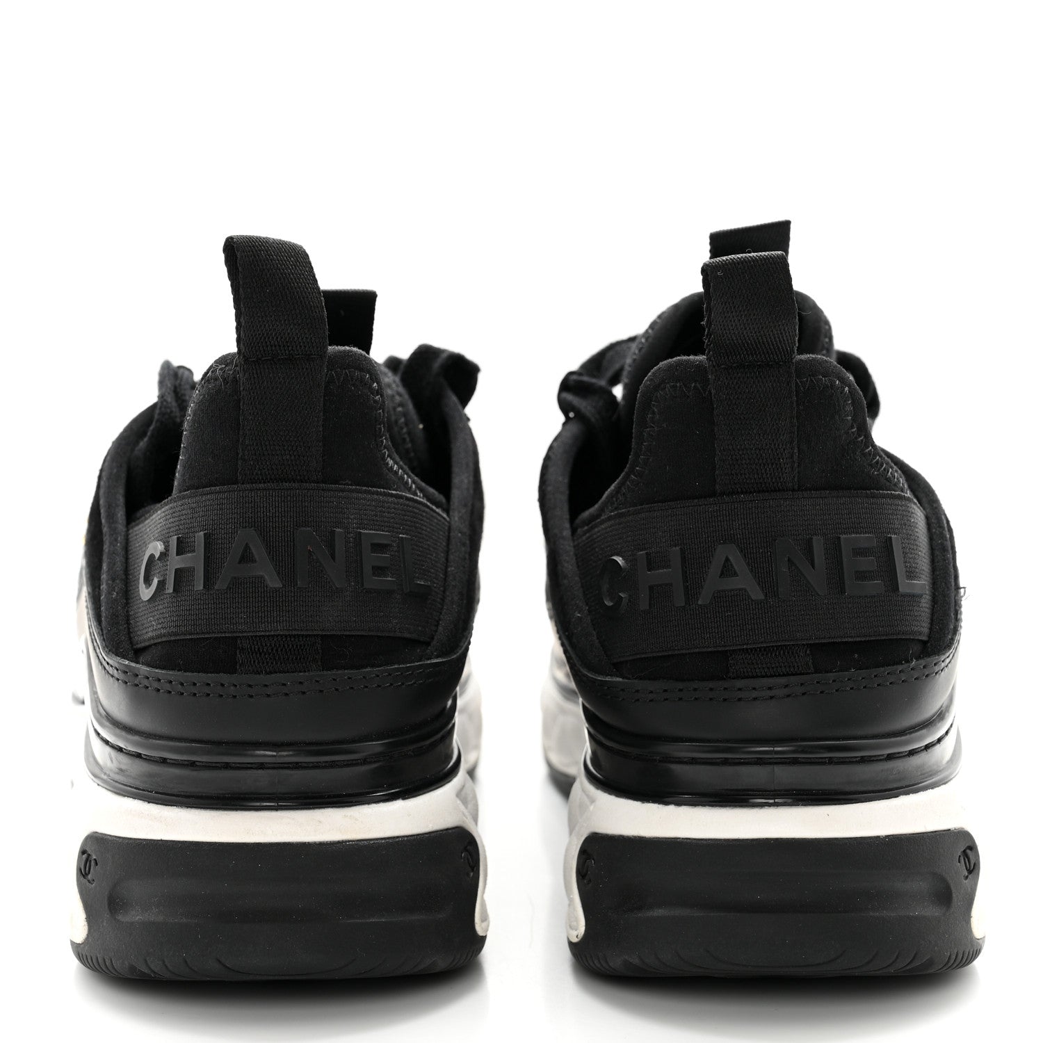 Chanel Velvet Calfskin Mixed Fibers CC Sneakers 37 Black 5 of 23