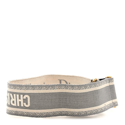 Christian Dior Canvas Embroidered Shoulder Strap Grey 2 of 4