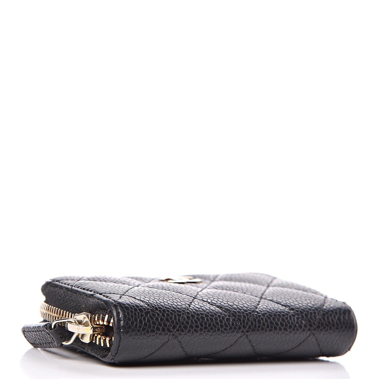 Caviar Quilted Zip Coin Purse Black