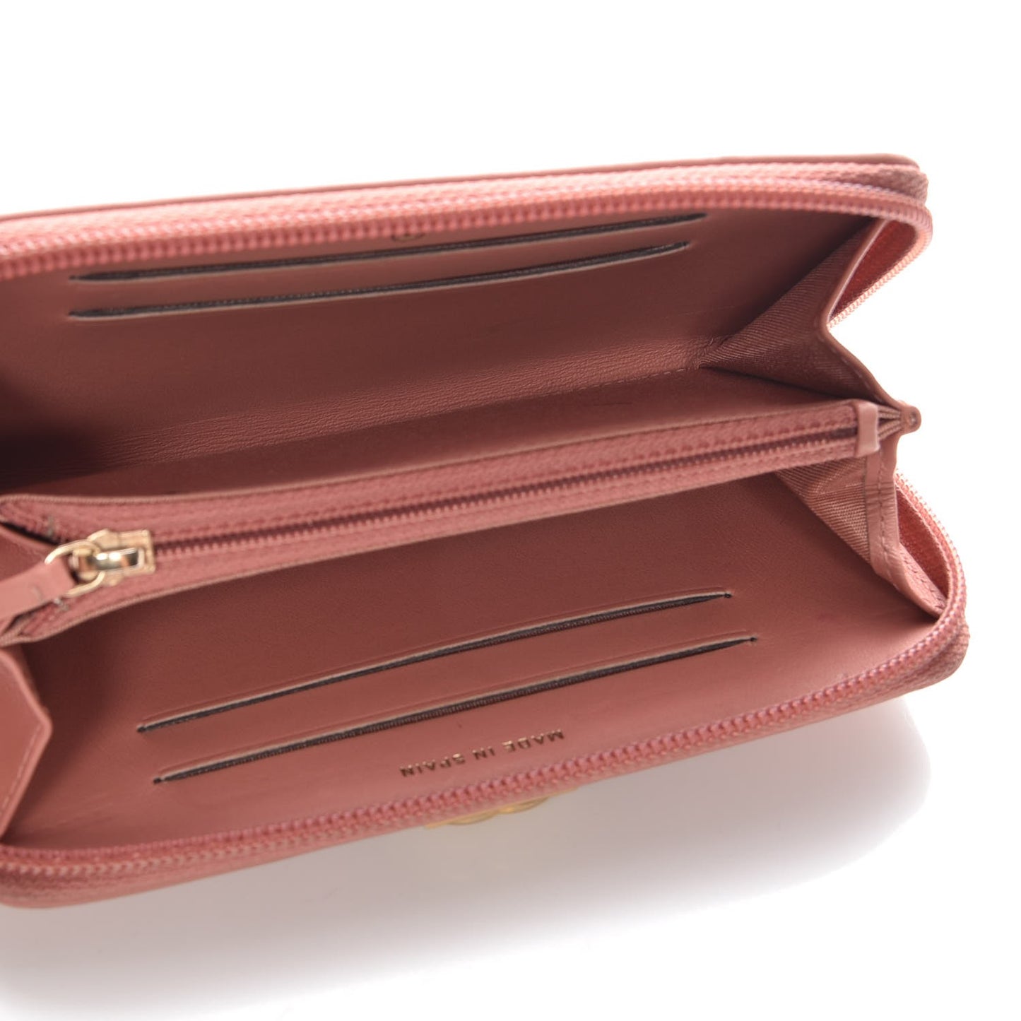 Caviar Quilted Boy Small Zip Around Wallet Pink