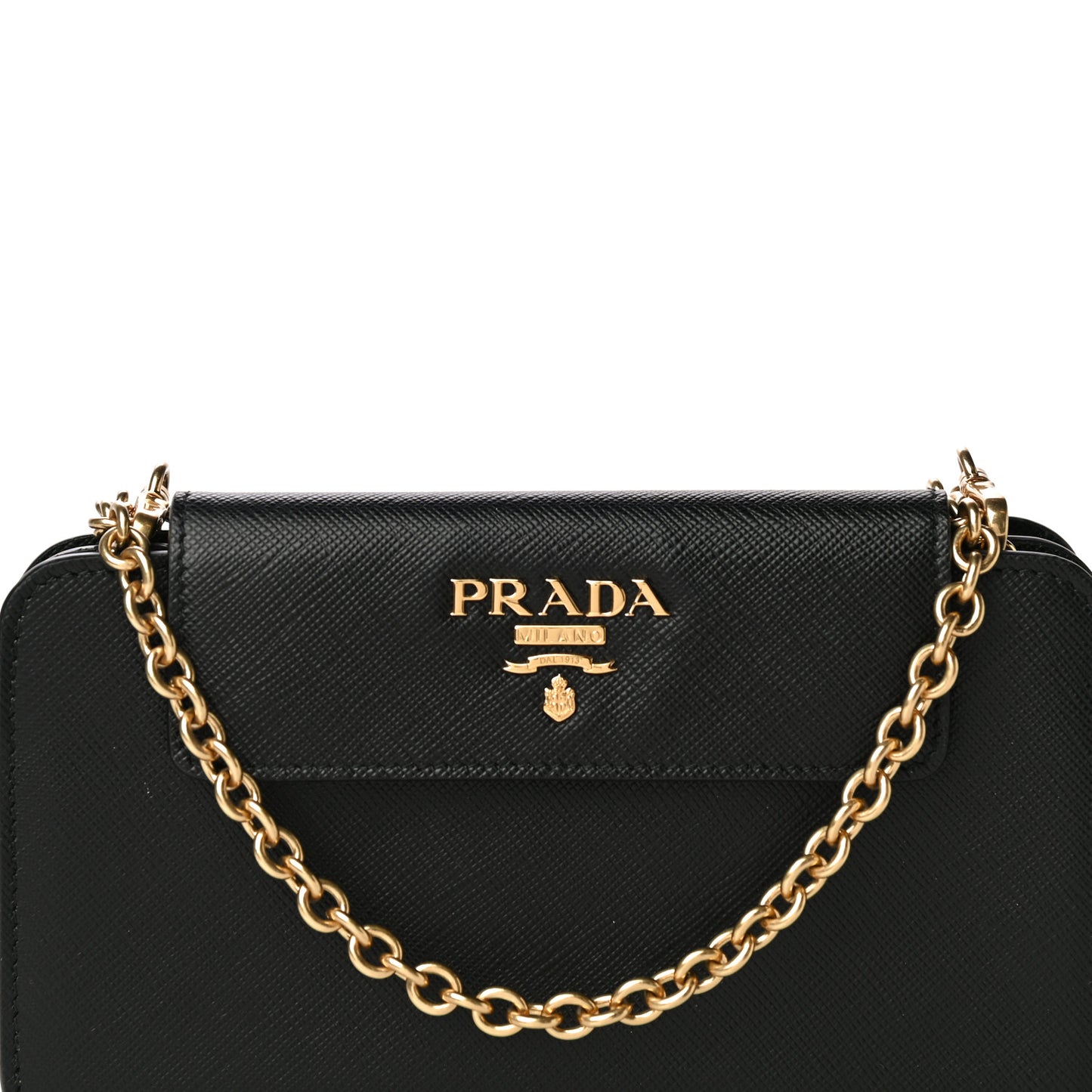 Saffiano Chain Wallet Black