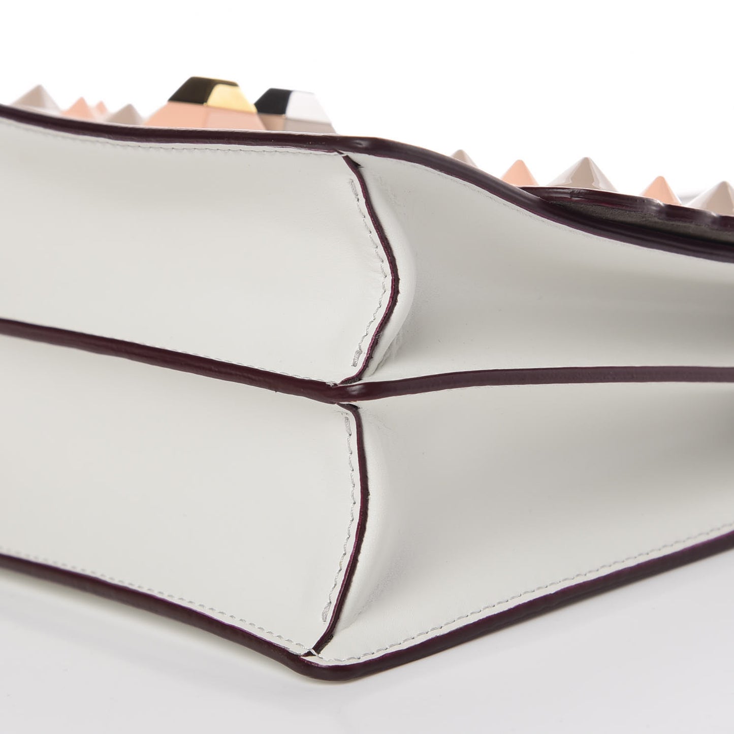 Vitello Liberty Scalloped Multi Studded Small Kan I Shoulder Bag White Ice Multicolor