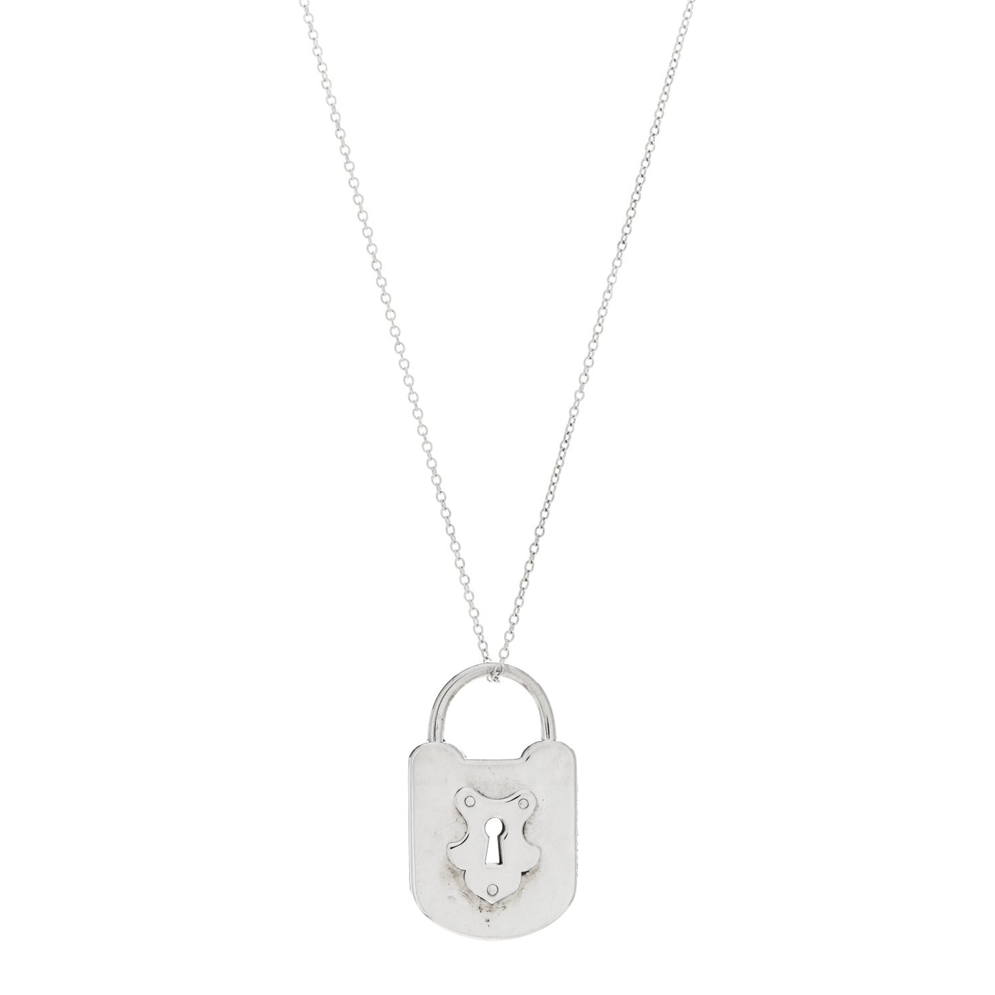 Sterling Silver Lock Pendant Necklace