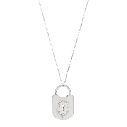 Tiffany Sterling Silver Lock Pendant Necklace 1 of 3