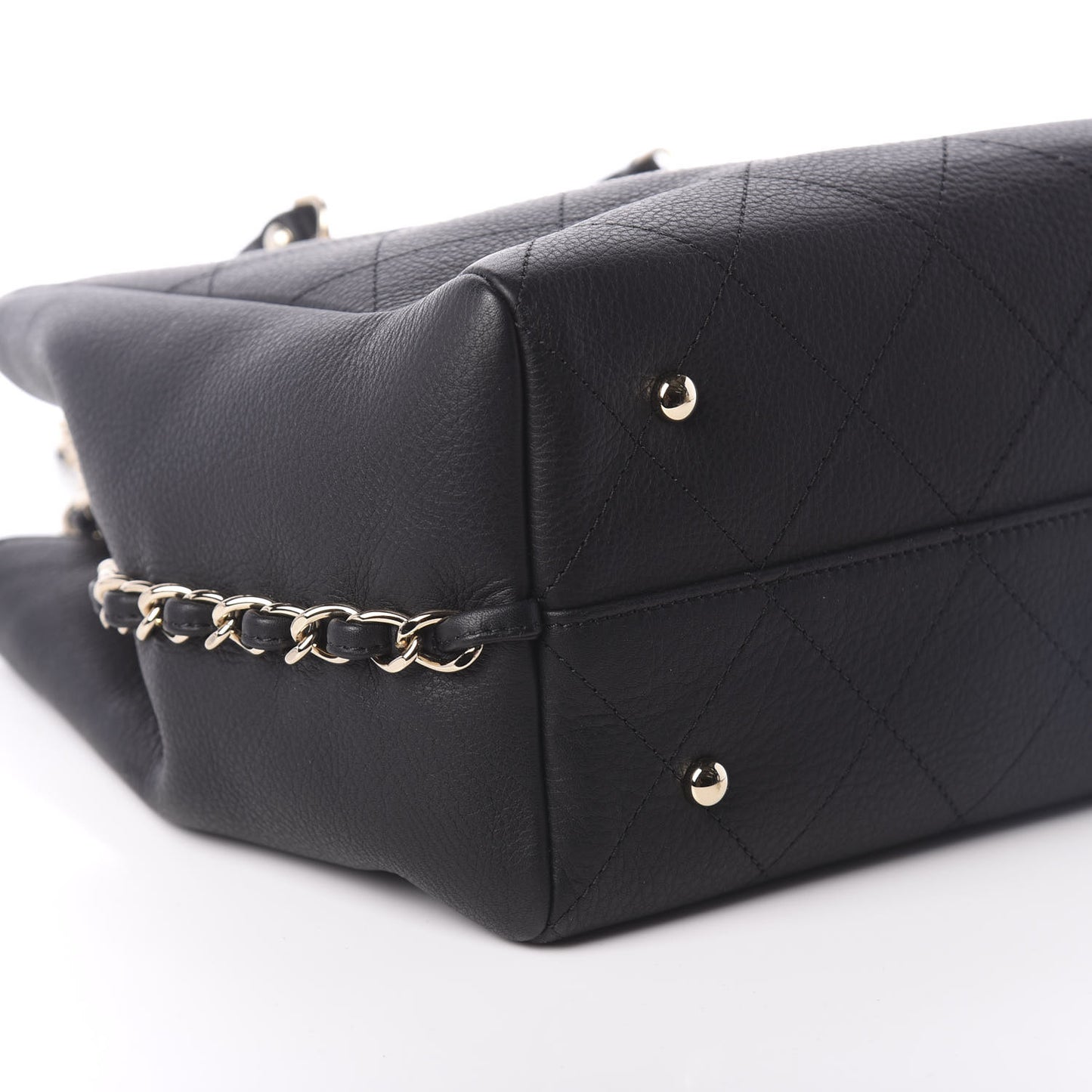 Bullskin Stitched Medium Shopping Bag Black