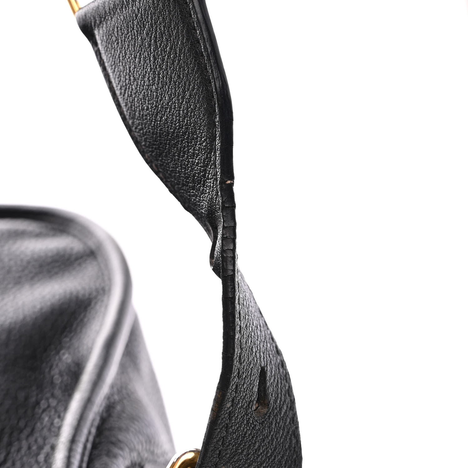 Prada Vitello Daino Zippered Messenger Hobo Black 17 of 17