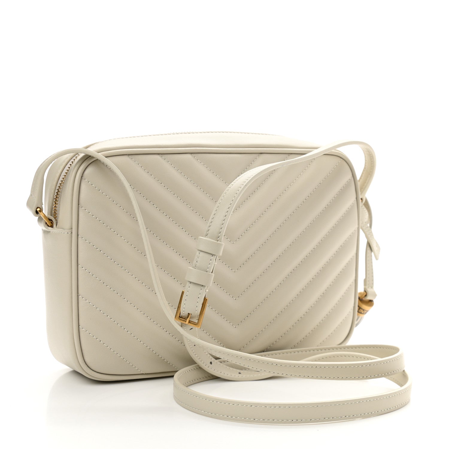 Saint Laurent Calfskin Matelasse Monogram Lou Camera Bag Crema Soft 3 of 10