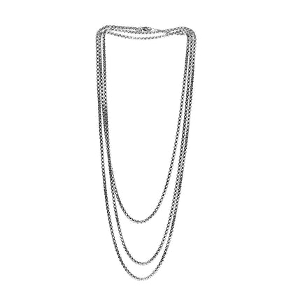 David Yurman Sterling Silver 14K Yellow Gold 3.6mm Medium Box Chain Necklace 72" 3 of 4