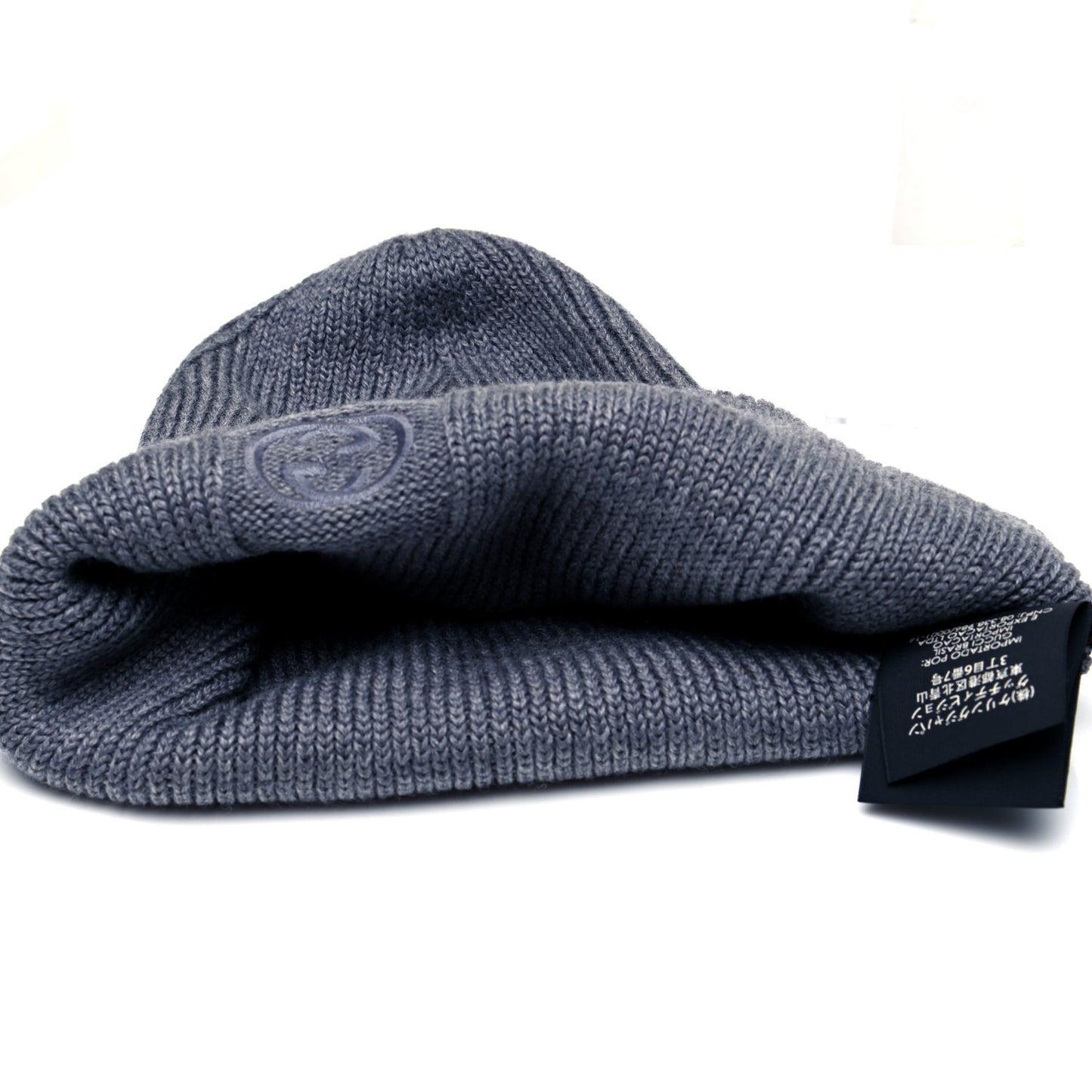 Wool Tricot Interlocking G Simple GG Beanie Hat M Graphite