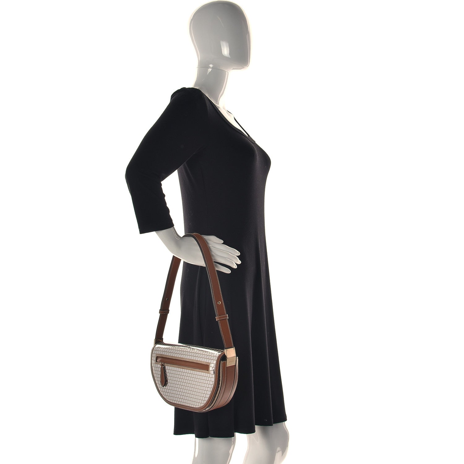Burberry Calfskin Mirrored Small Olympia Pouch Warm Tan 2 of 11