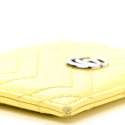 Gucci Calfskin Matelasse GG Marmont Card Holder Banana 7 of 10