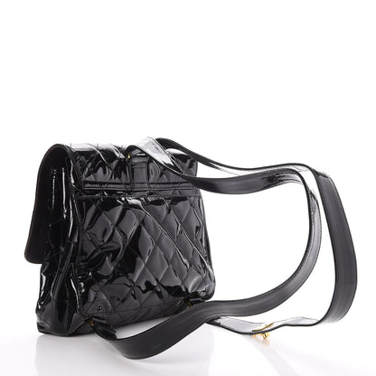 Chanel Patent Quilted Backpack Black 3 of 9