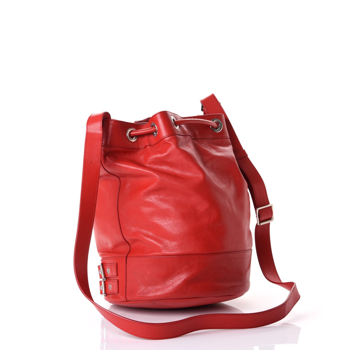 Calfskin Medium Rider Bucket Bag Red