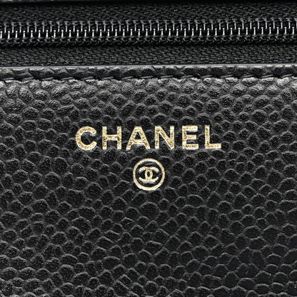 Chanel Caviar Quilted CC Turnlock Wallet On Chain WOC Black 6 of 12