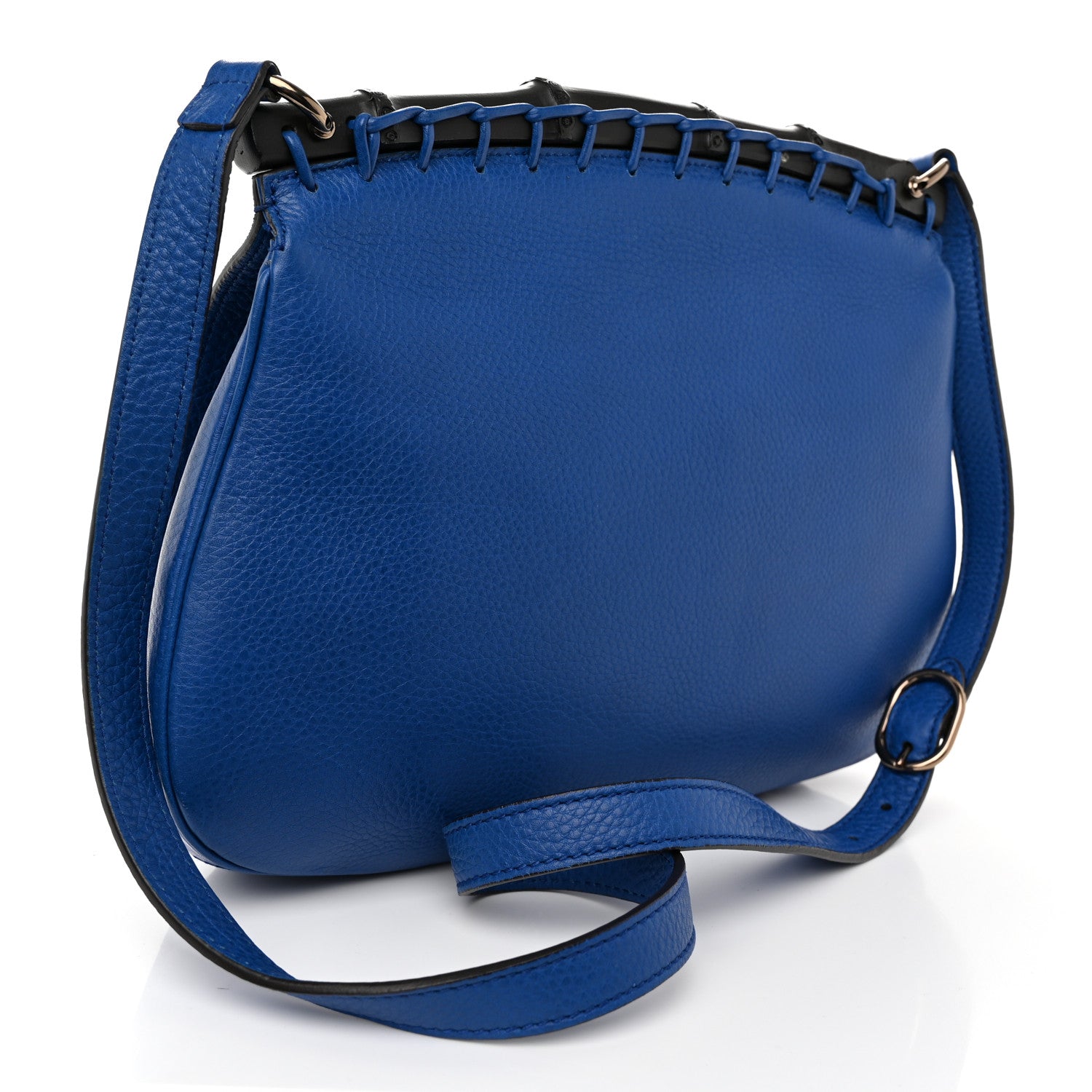 Gucci Calfskin Medium Nouveau Fringe Shoulder Bag Blue 3 of 10