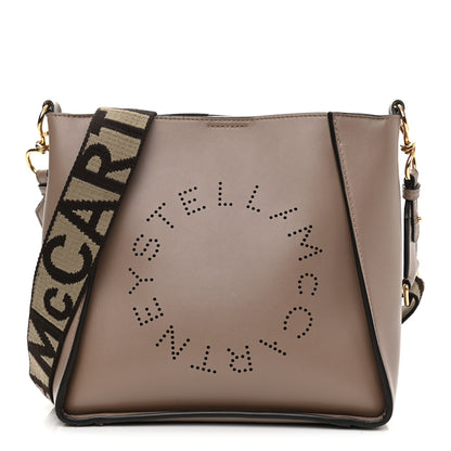 Stella McCartney Eco Alter Nappa Perforated Logo Mini Crossbody Dark Taupe 1 of 13