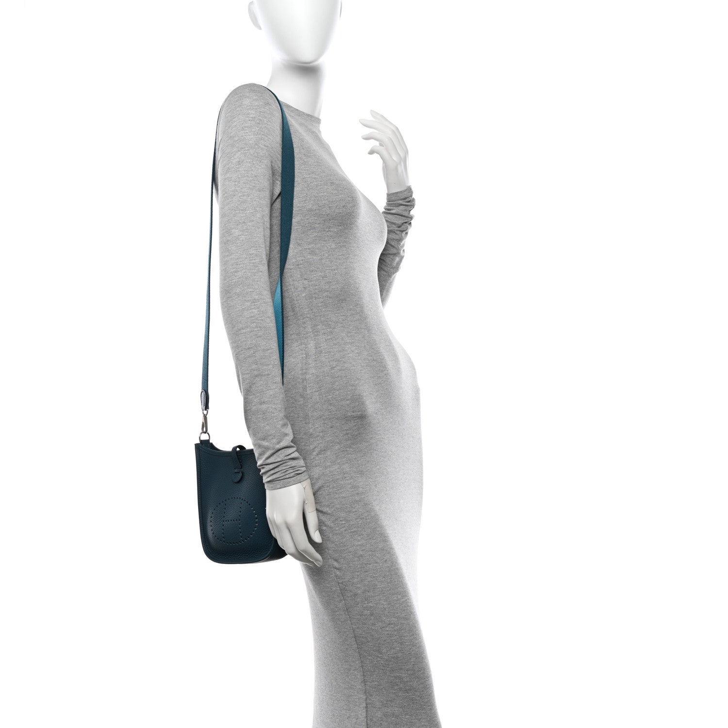 Hermes Taurillon Clemence Amazone Evelyne TPM Colvert Turquoise 2 of 10