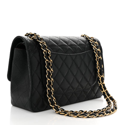 Chanel Caviar Quilted Jumbo Double Flap Black 3 of 10