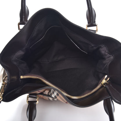 Burberry Haymarket Check Medium Golderton Tote Chocolate 5 of 10