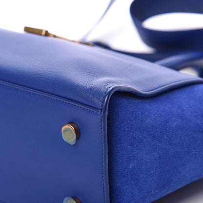 Saint Laurent Calfskin Suede Baby Monogram Downtown Cabas Ultramarine 9 of 14