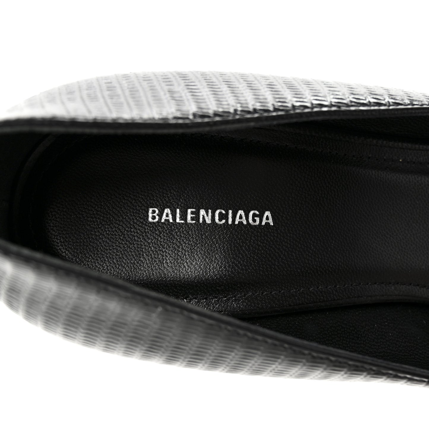 Calfskin Lizard Embossed BB Square Knife 80mm Pumps 38 Black