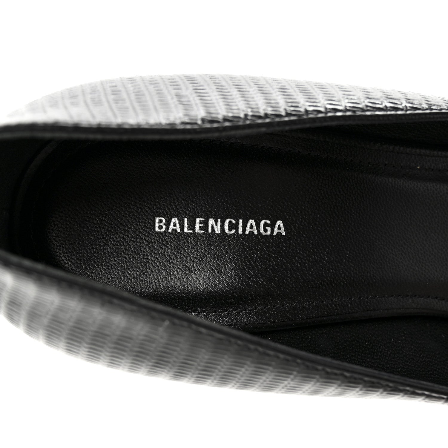 Balenciaga Calfskin Lizard Embossed BB Square Knife 80mm Pumps 38 Black 8 of 10