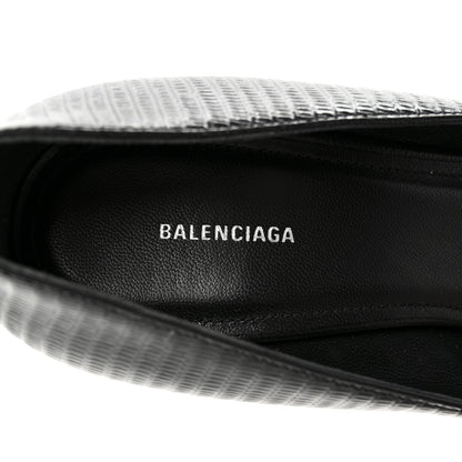 Balenciaga Calfskin Lizard Embossed BB Square Knife 80mm Pumps 38 Black 8 of 10
