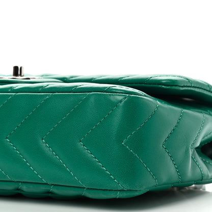 Chanel Lambskin Chevron Quilted Medium Single Flap Green 7 of 10