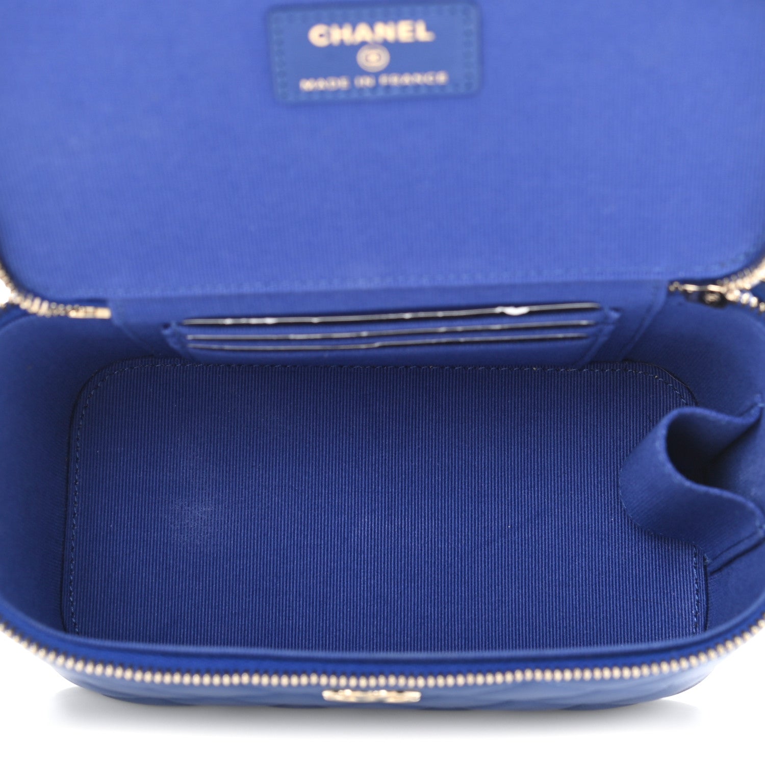 Chanel Lambskin Quilted Small Top Handle Vanity Case With Chain Blue 5 of 11