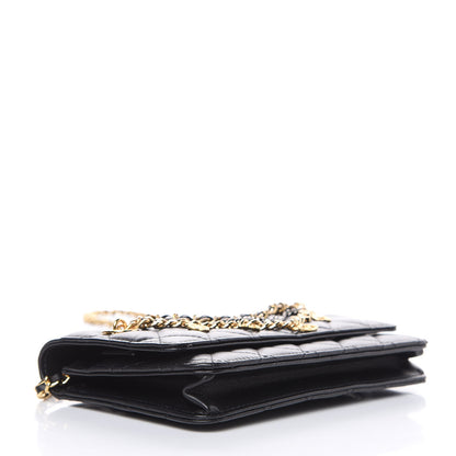 Chanel Lambskin Quilted Egyptian Amulet Wallet On Chain WOC Black 4 of 11