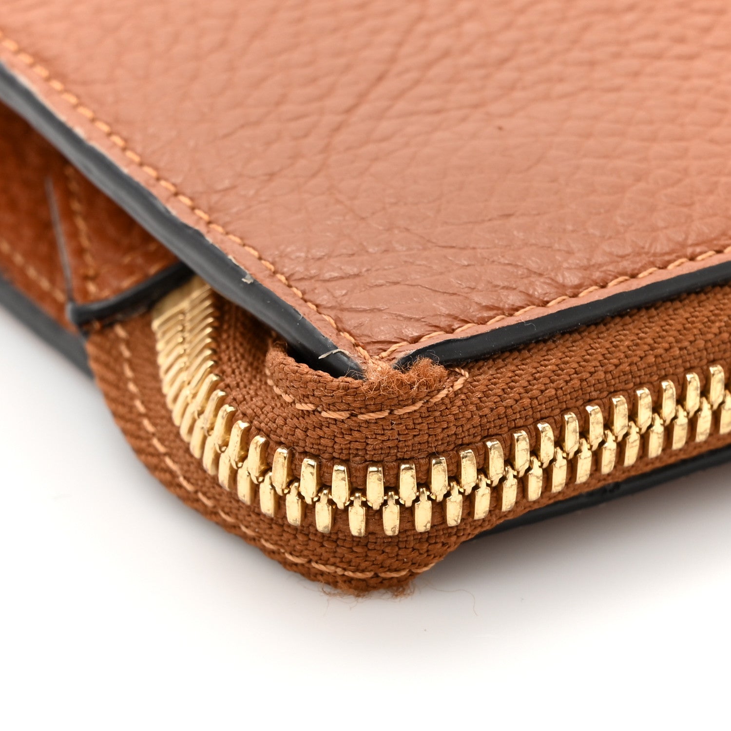 Chloe Calfskin Alphabet Flat Pouch Clutch Tan 7 of 9