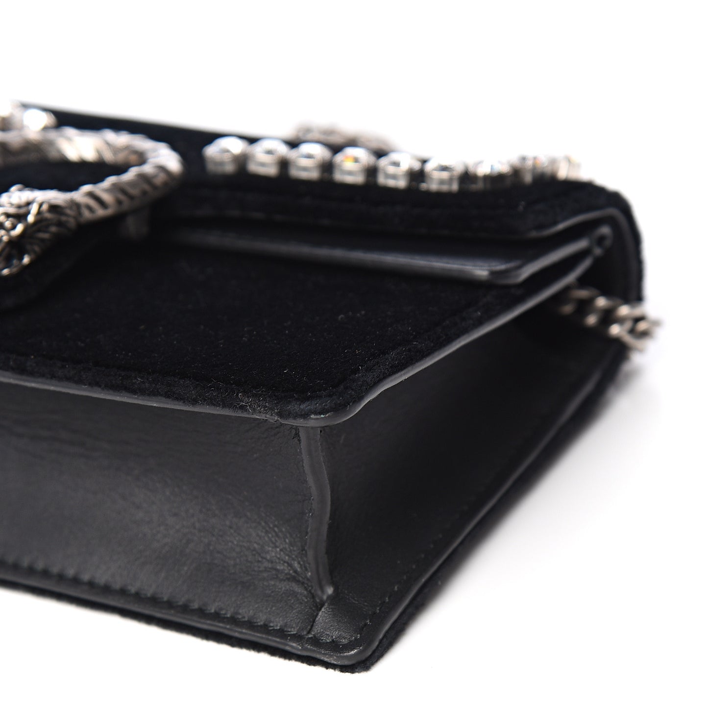 Velvet Crystal Super Mini Dionysus Shoulder Bag Black