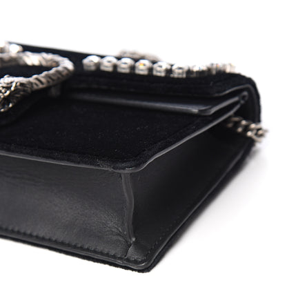 Gucci Velvet Crystal Super Mini Dionysus Shoulder Bag Black 7 of 8